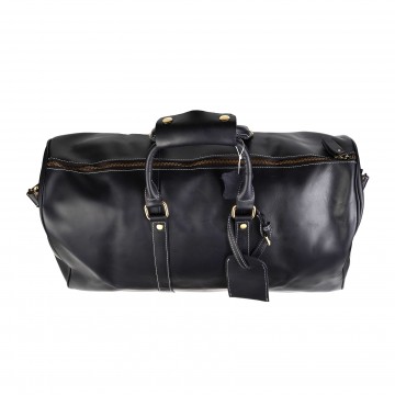 Мужская кожаная дорожная сумка Oswald черная фото