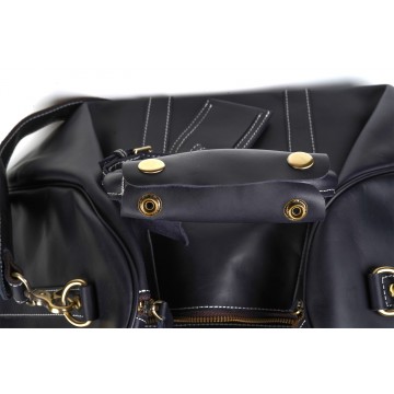 Чоловіча шкіряна дорожня сумка Oswald чорна фото