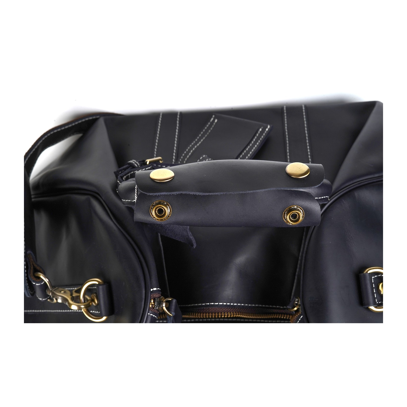 Мужская кожаная дорожная сумка Oswald черная