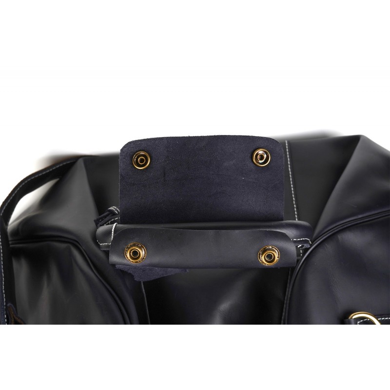 Чоловіча шкіряна дорожня сумка Oswald чорна - 8 фото