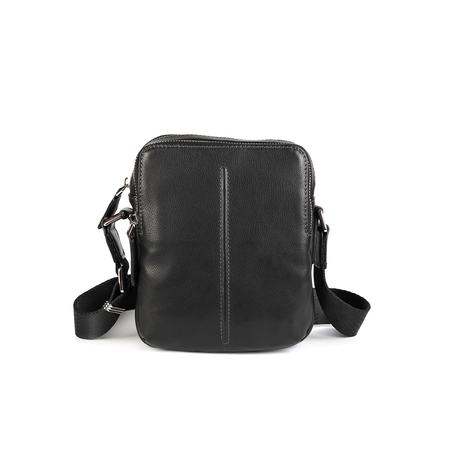 Чоловіча шкіряна сумка барсетка Gregory через плече чорна