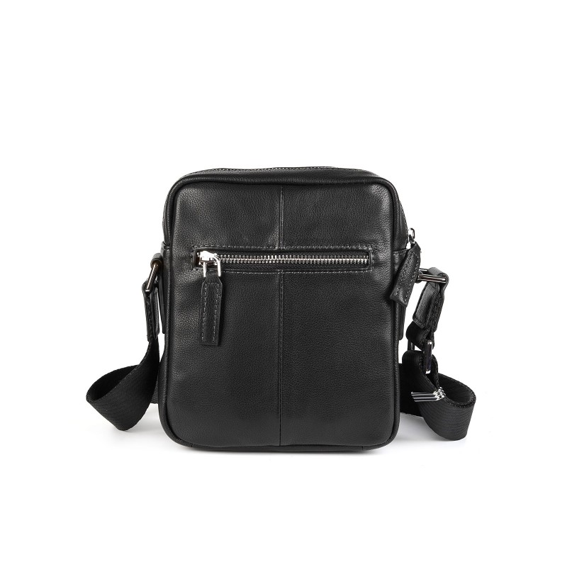Чоловіча шкіряна сумка барсетка Gregory через плече чорна - 1 фото