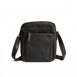 Мужская кожаная сумка Douglas через плечо черная