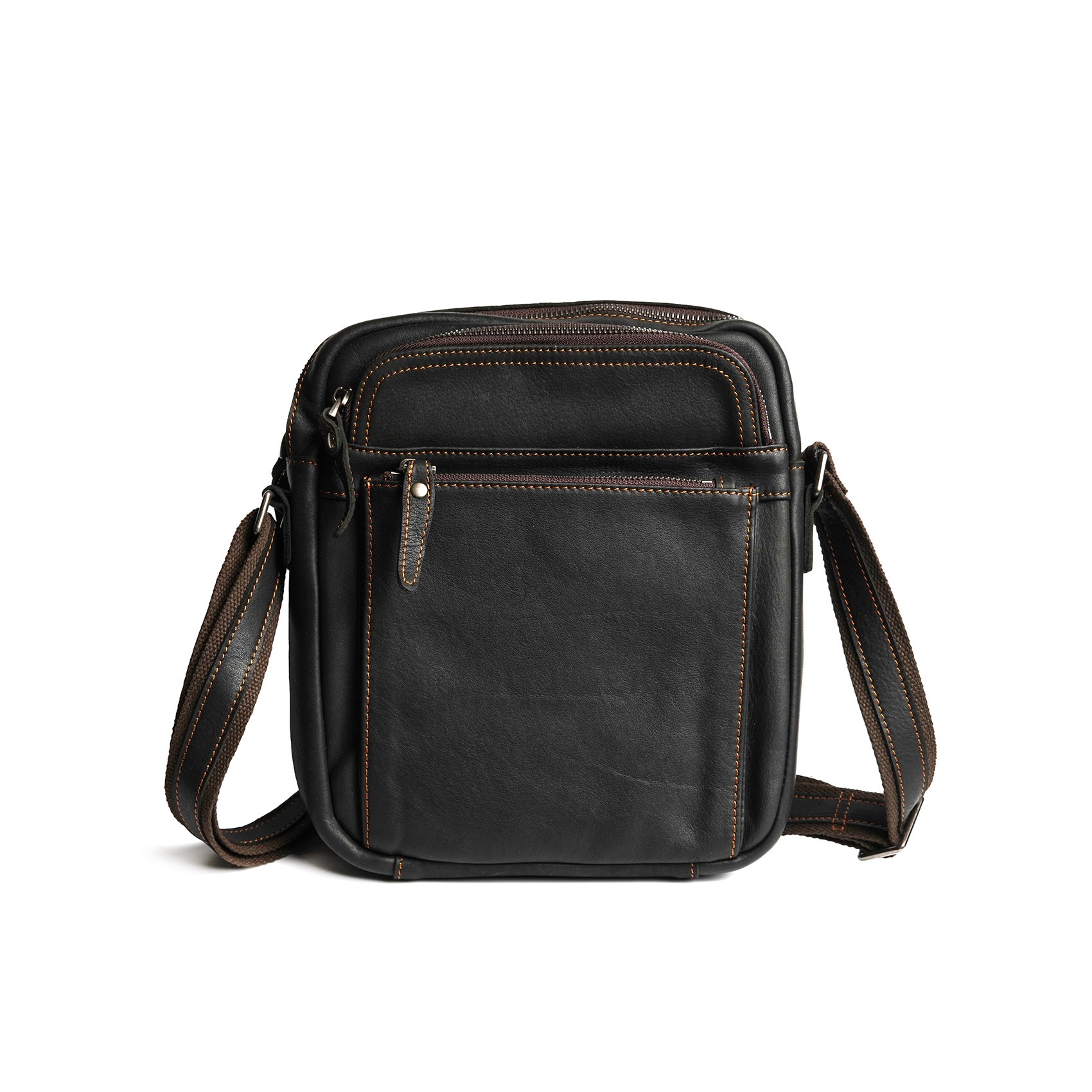 Чоловіча шкіряна сумка Douglas через плече чорна