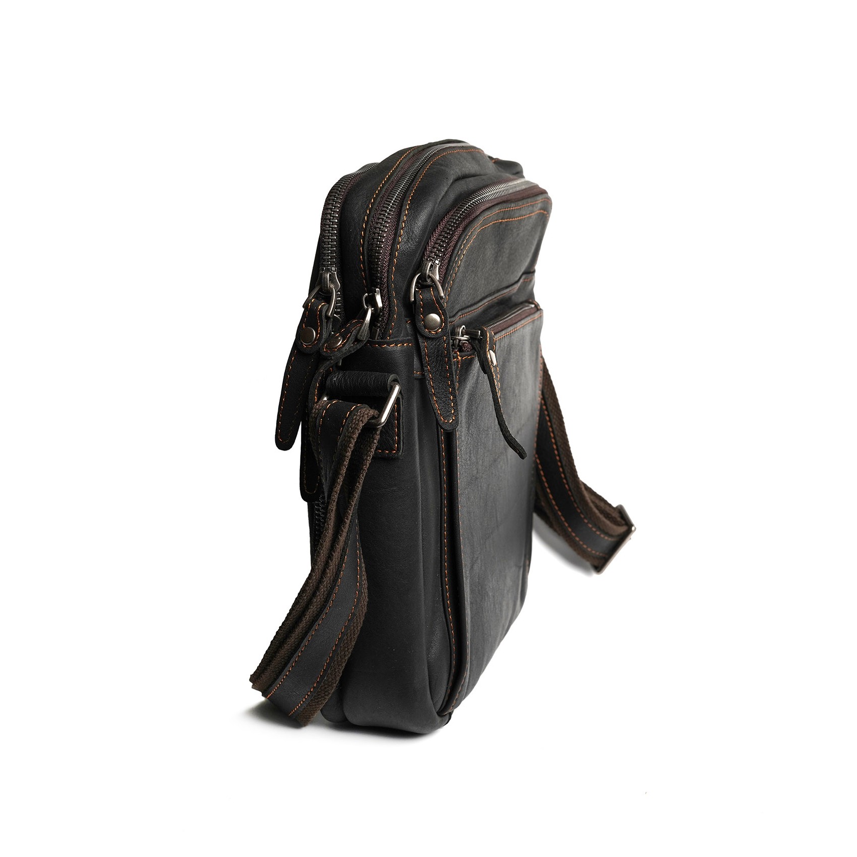 Чоловіча шкіряна сумка Douglas через плече чорна