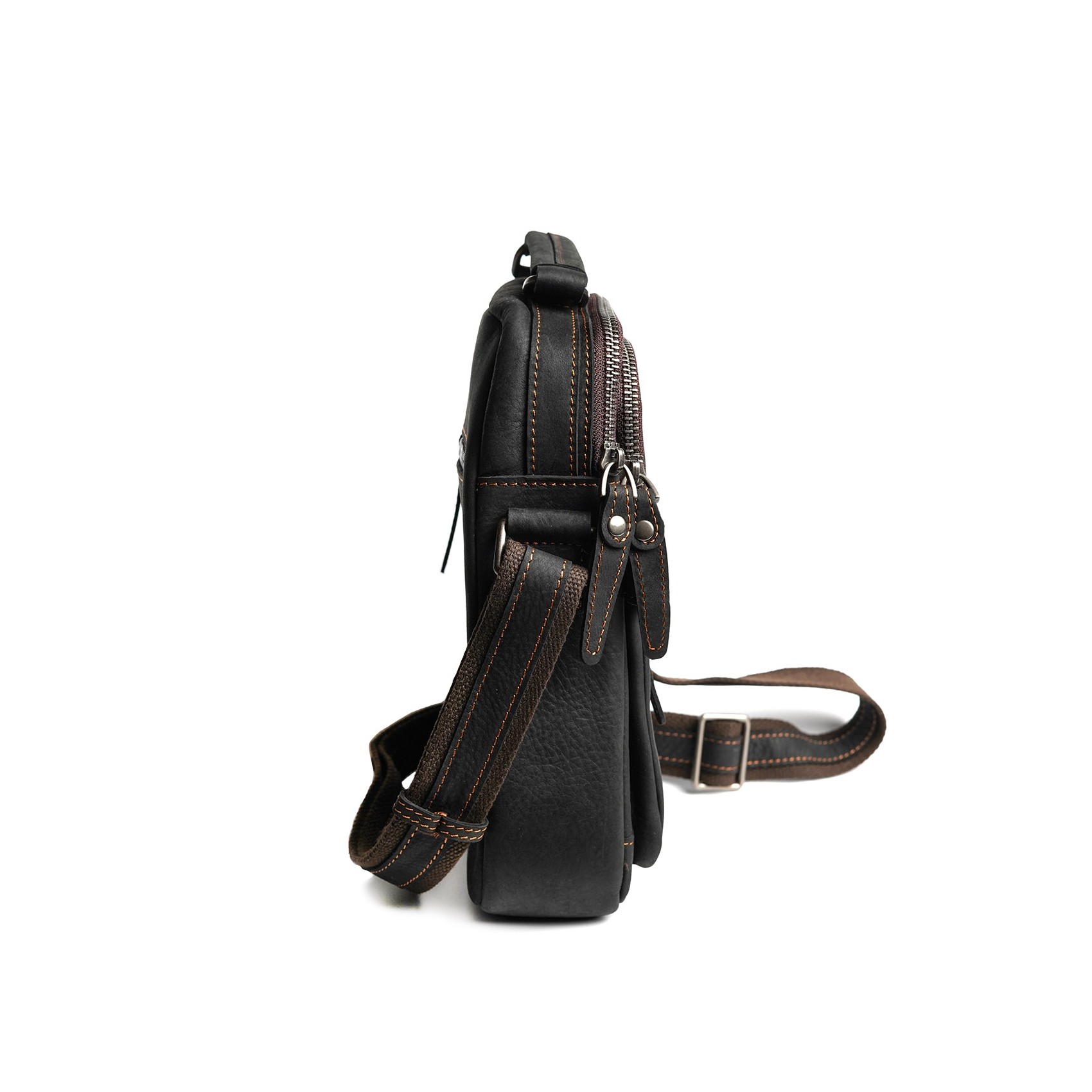 Мужская кожаная сумка барсетка Edmund через плечо черная