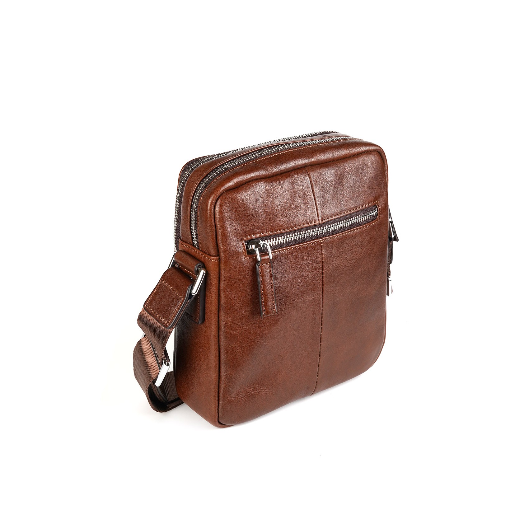 Чоловіча шкіряна сумка Derek через плече коричнева