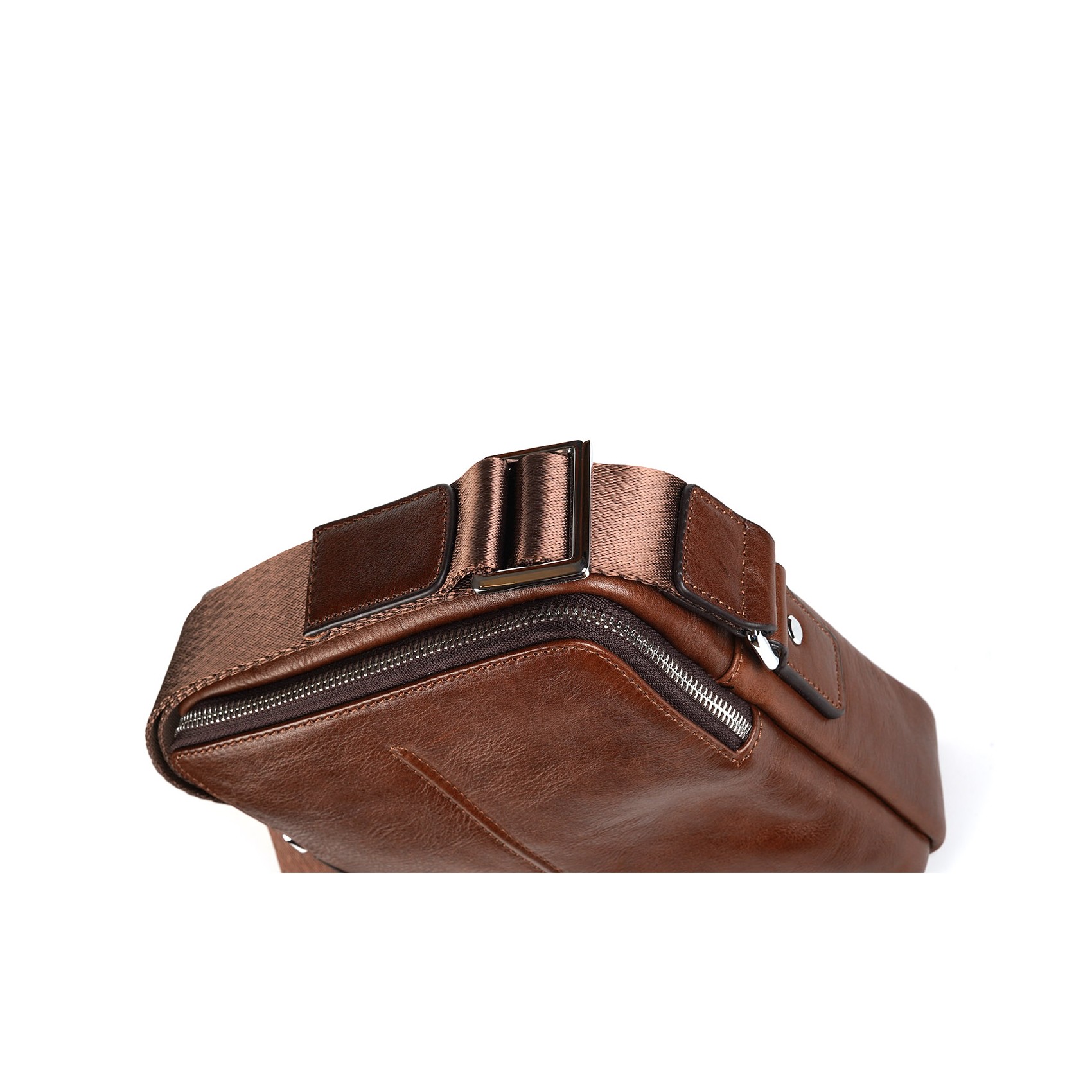 Мужская кожаная сумка Derek через плечо коричневая