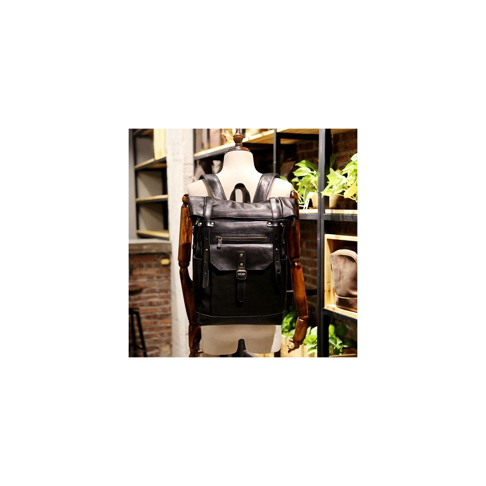 Мужской кожаный рюкзак Frederick черный: для города, офиса и путешествий