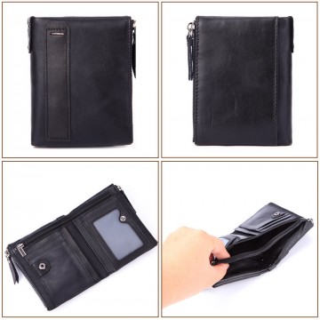 Мужской кожаный кошелек Allen IP черный фото