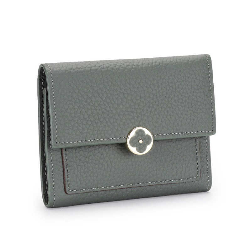 Женский кожаный кошелек Whitney серо-зеленый фото
