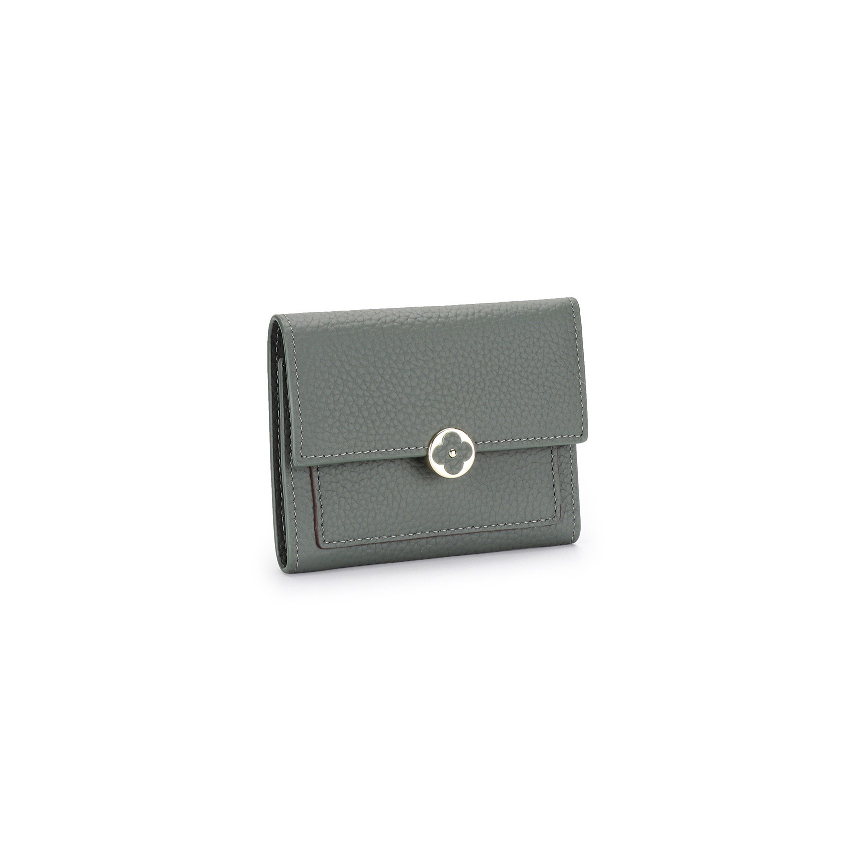 Женский кожаный кошелек Whitney серо-зеленый