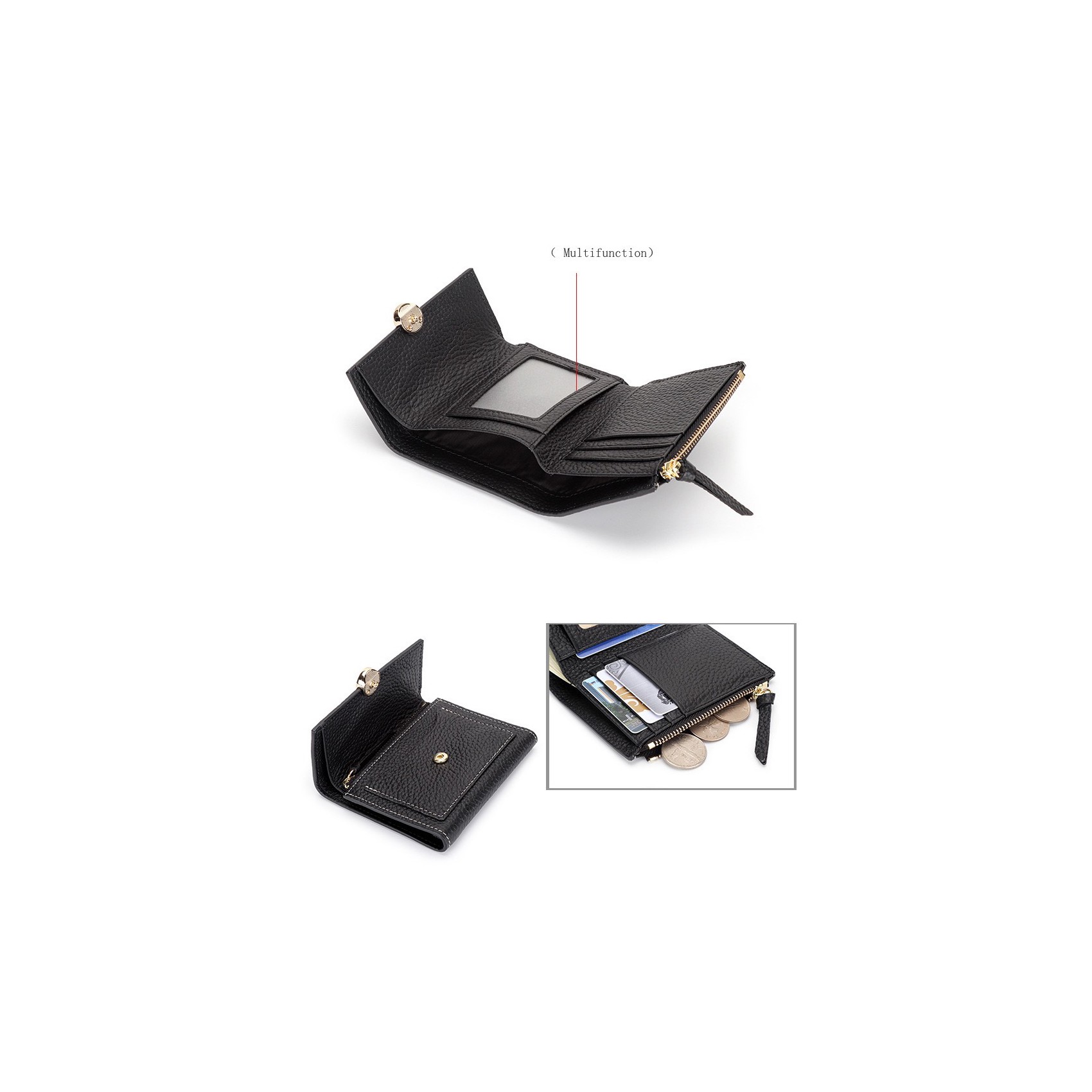 Женский кожаный кошелек Whitney черный