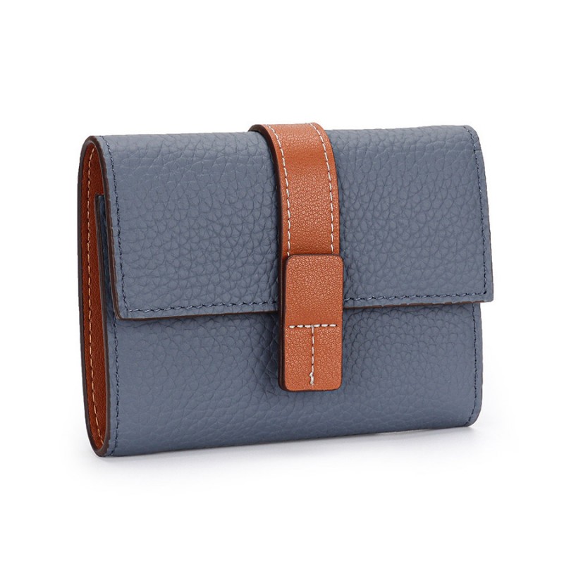 Женский кожаный кошелек Rachel серо-синий