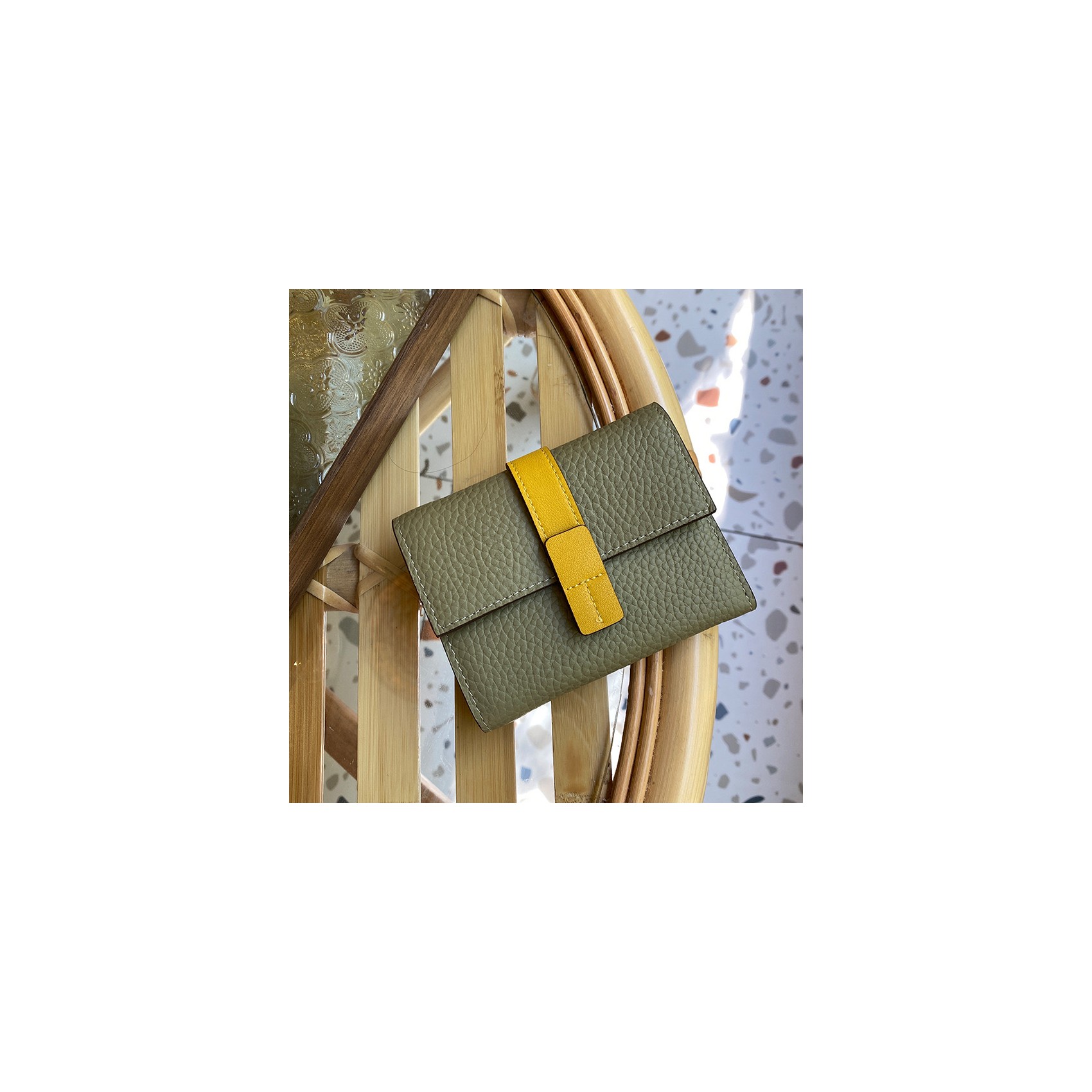 Жіночий шкіряний гаманець Rachel фісташковий