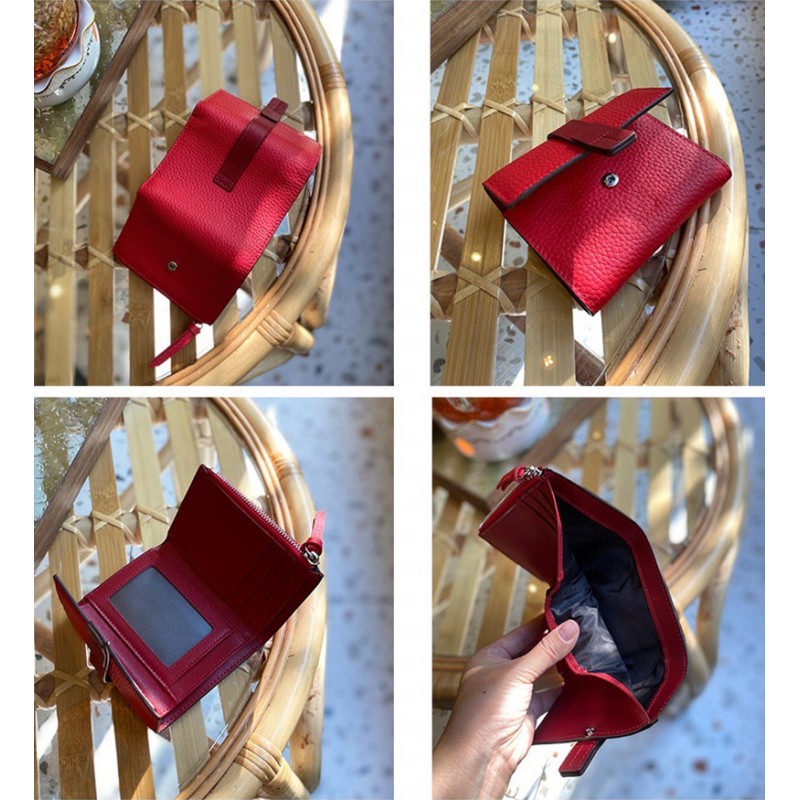 Женский кожаный кошелек Rachel красный - 8 фото