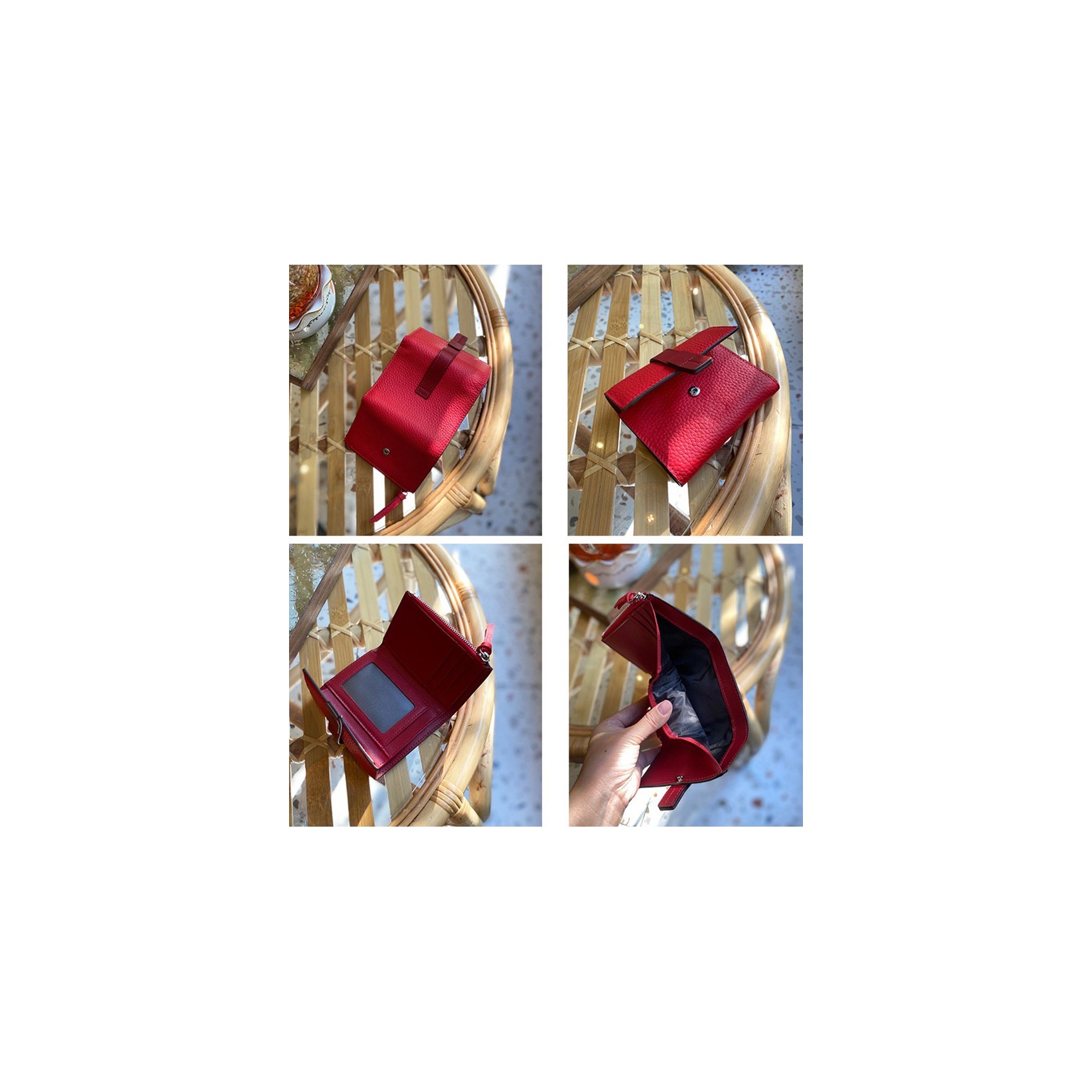 Женский кожаный кошелек Rachel красный