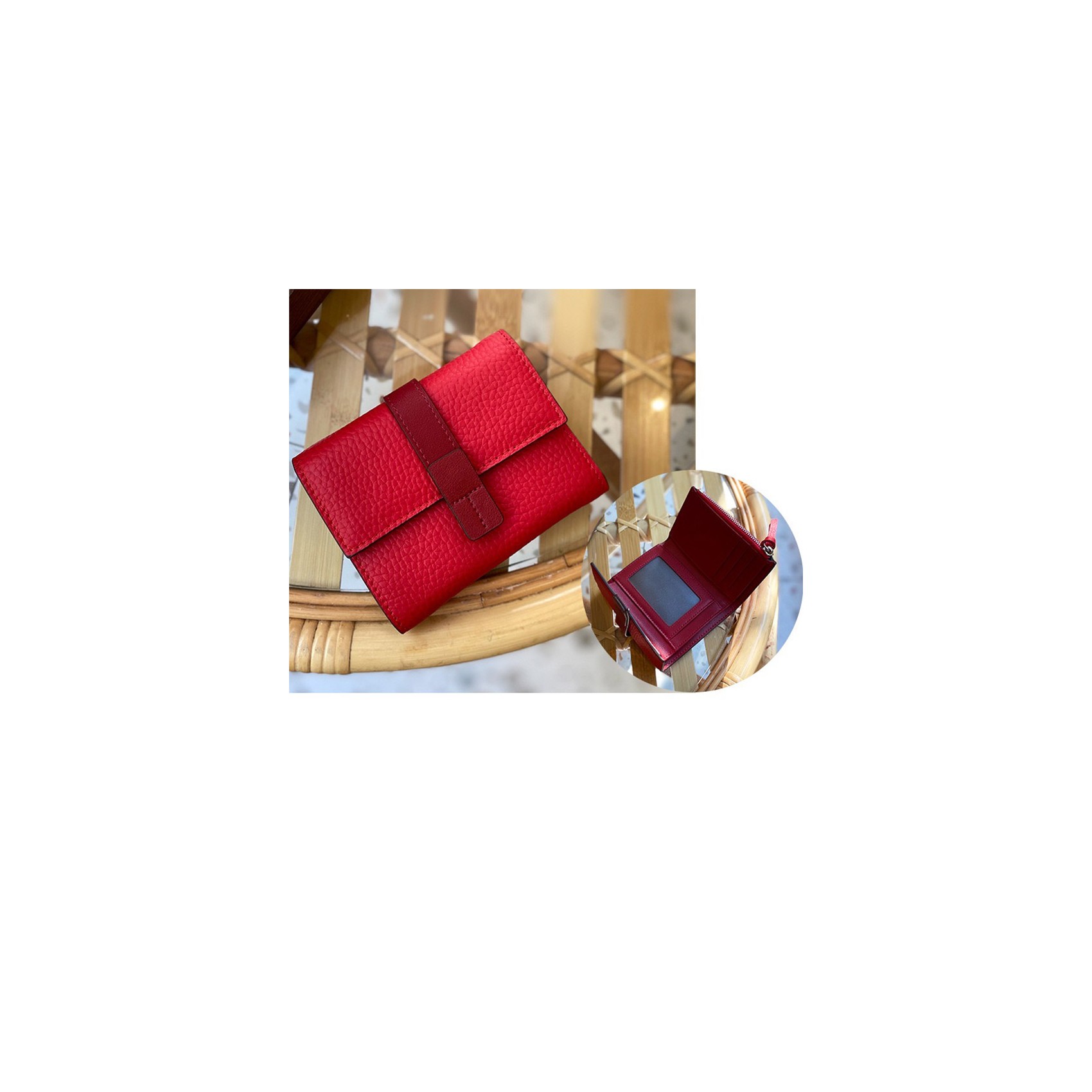 Женский кожаный кошелек Rachel красный