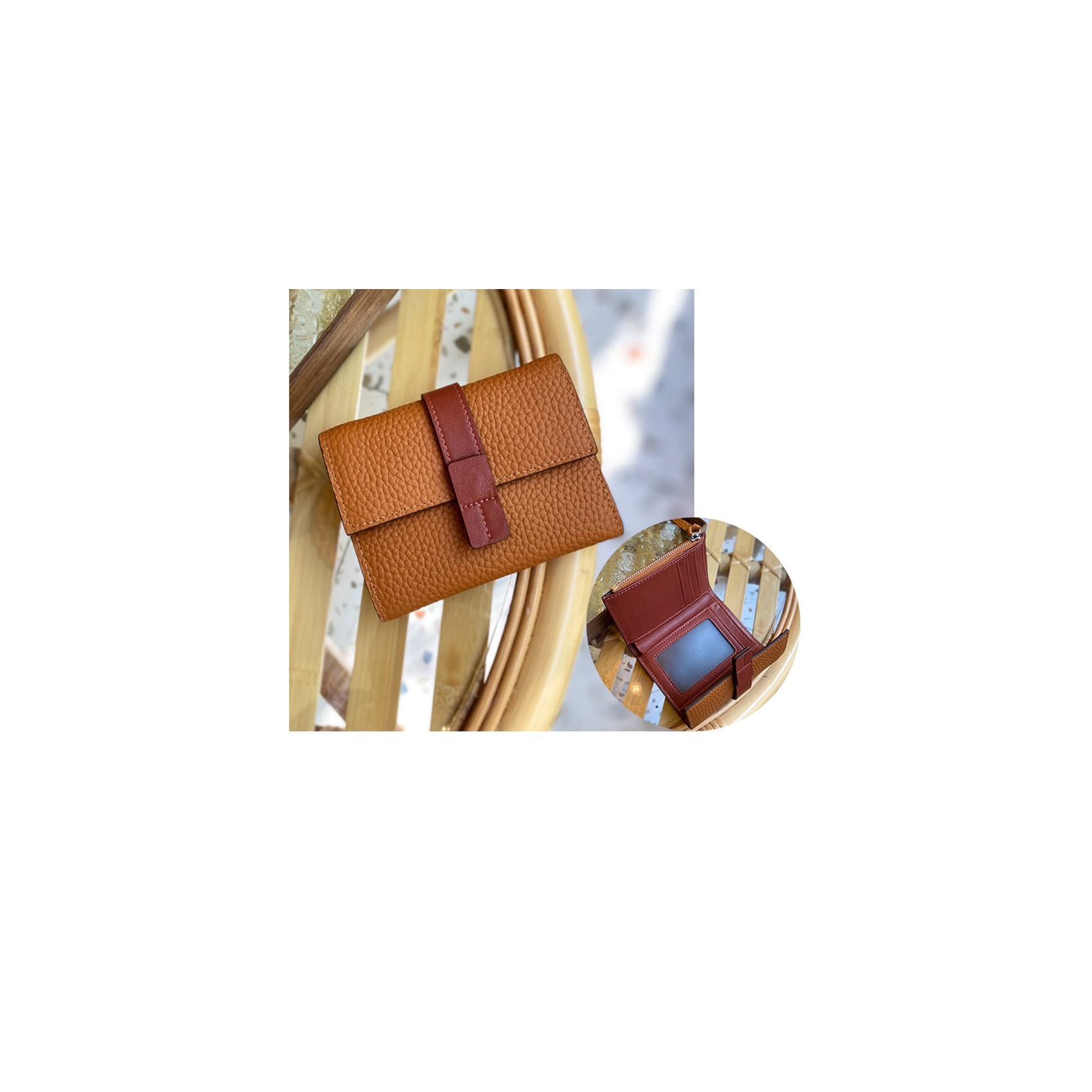 Женский кожаный кошелек Rachel светло-коричневый