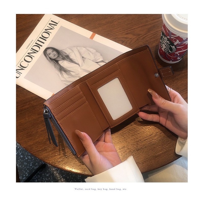 Жіночий шкіряний гаманець Rachel сіро-синій - 10 фото