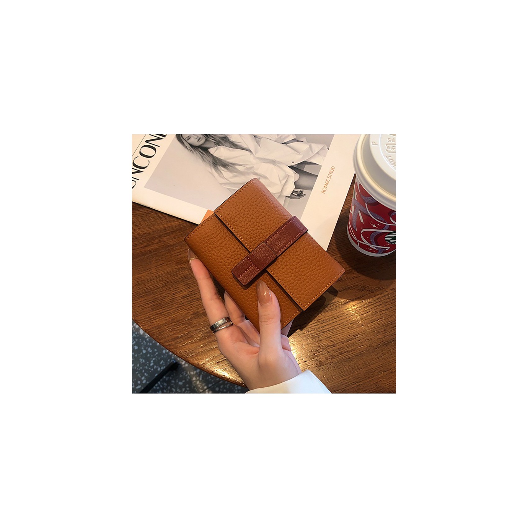 Женский кожаный кошелек Rachel светло-коричневый