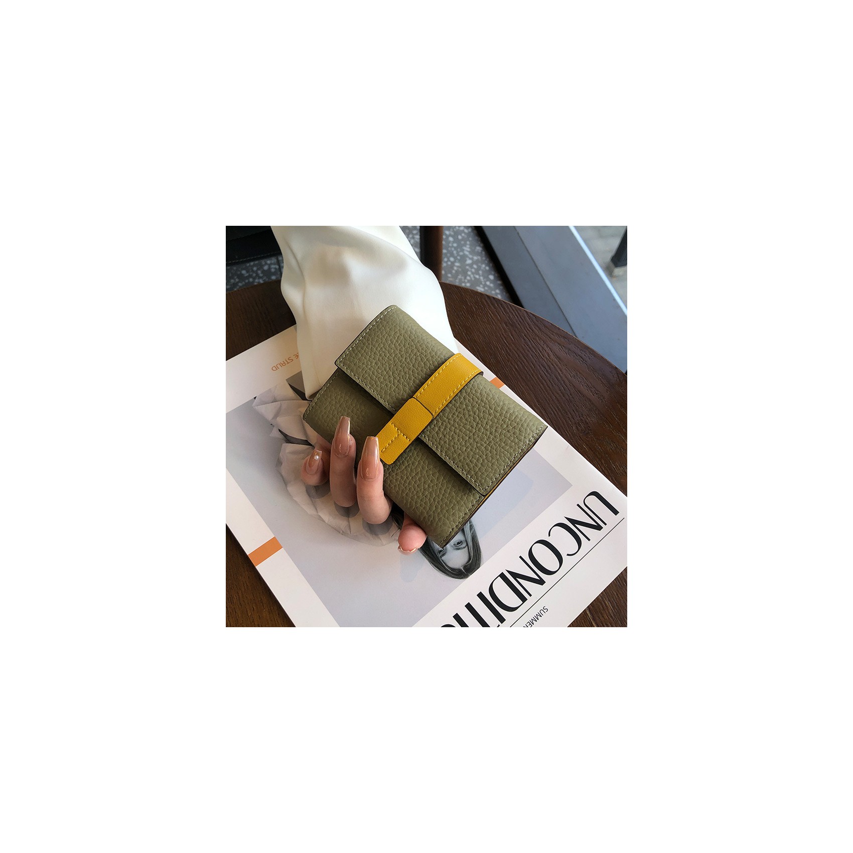 Жіночий шкіряний гаманець Rachel фісташковий