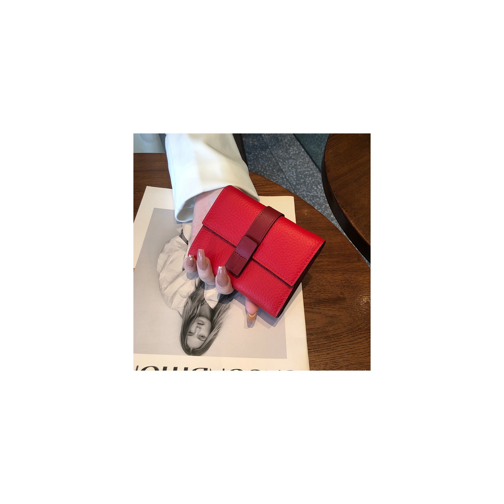 Женский кожаный кошелек Rachel красный