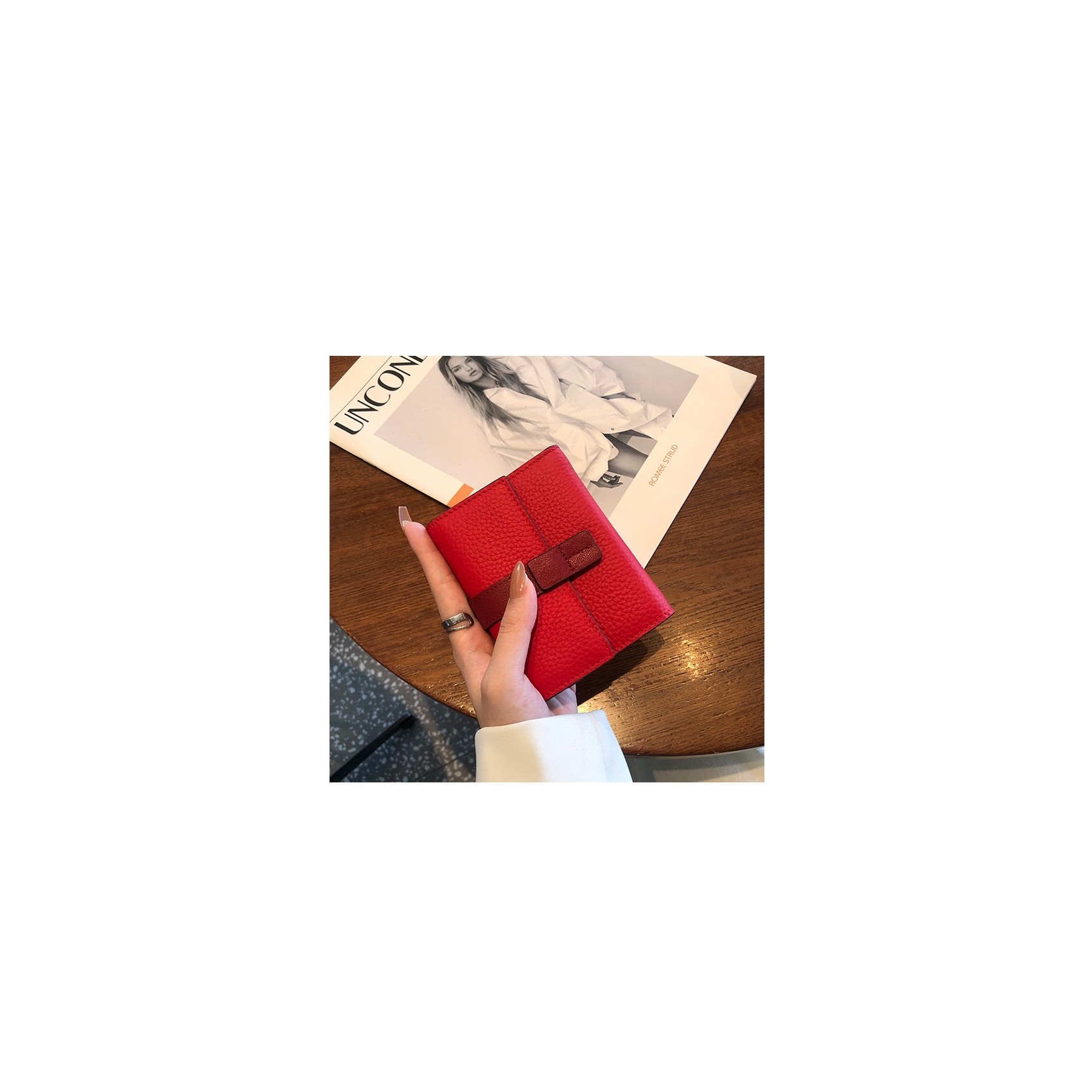 Женский кожаный кошелек Rachel красный