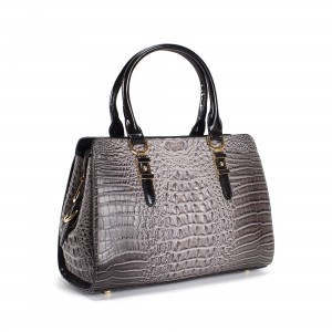 Женская классическая сумка Margo серо-черная