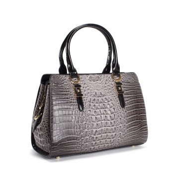 Женская классическая сумка Margo серо-черная фото