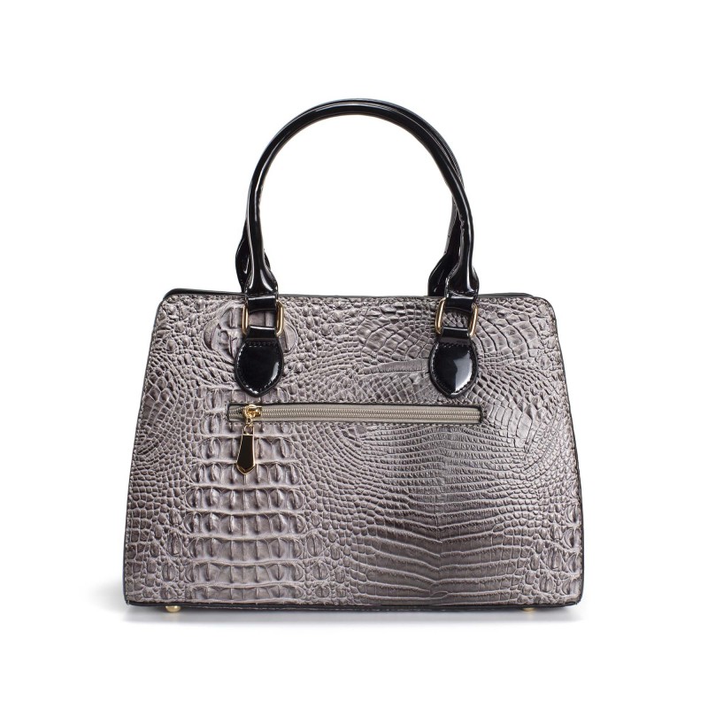 Женская классическая сумка Margo серо-черная - 2 фото