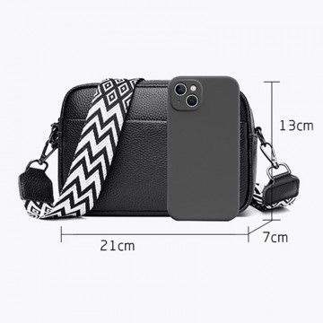 Женская кожаная сумка через плечо Marilyn черная фото