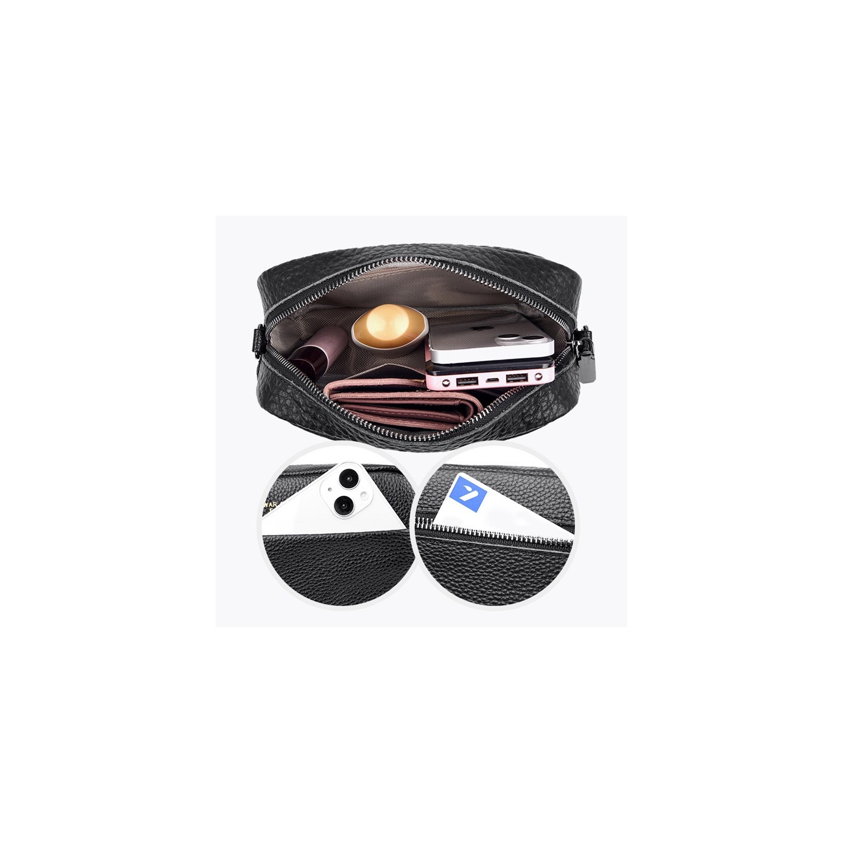 Жіноча шкіряна сумка через плече Marilyn чорна