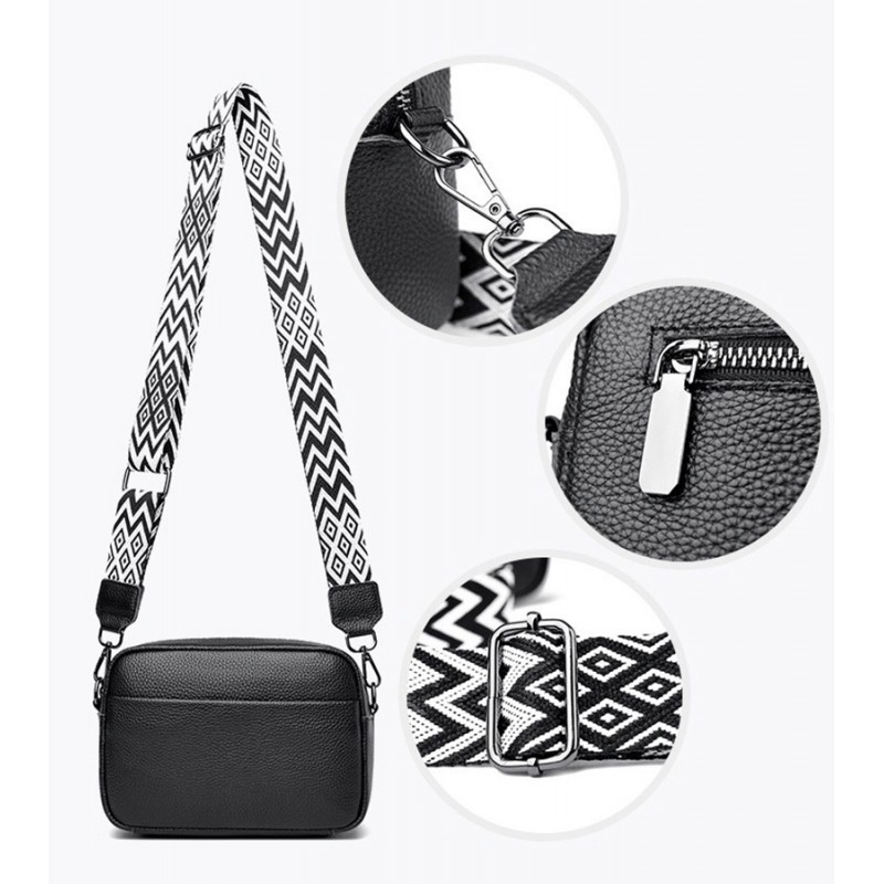 Жіноча шкіряна сумка через плече Marilyn чорна - 7 фото