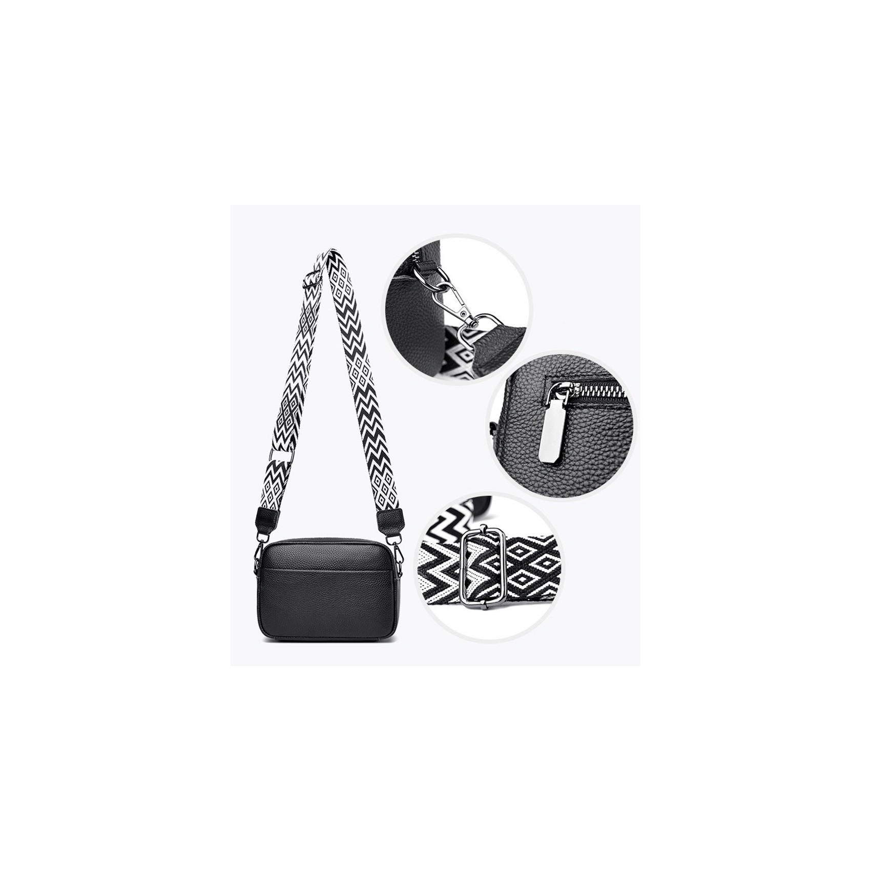 Жіноча шкіряна сумка через плече Marilyn чорна