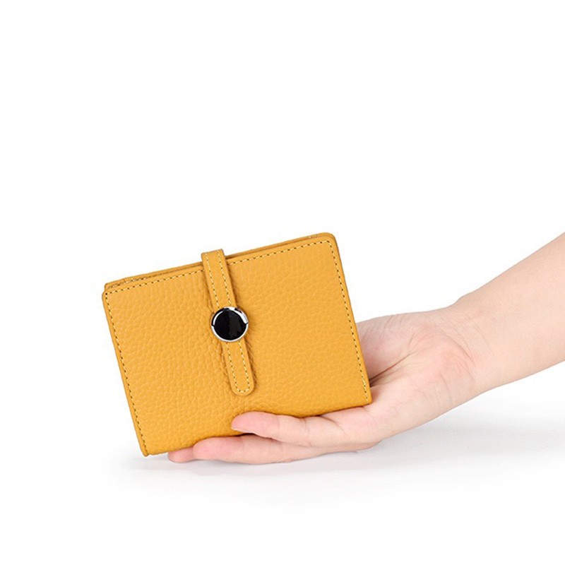 Женский кожаный кошелек Annie желтый - 1 фото