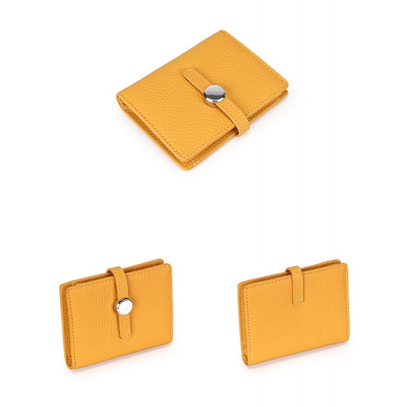 Женский кожаный кошелек Annie желтый - 4 фото