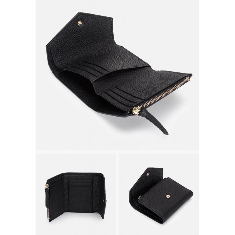 Женский кожаный кошелек Ellie черный - 5 фото