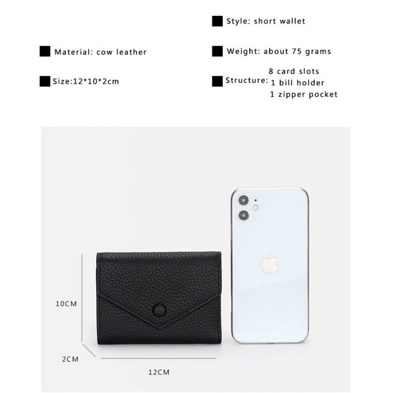 Женский кожаный кошелек Ellie черный - 11 фото