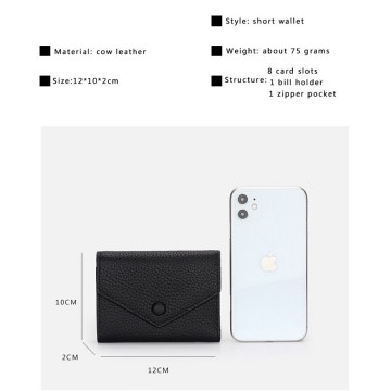 Жіночий шкіряний гаманець Ellie чорний фото