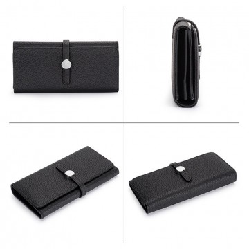 Жіночий шкіряний гаманець Vicki чорний фото