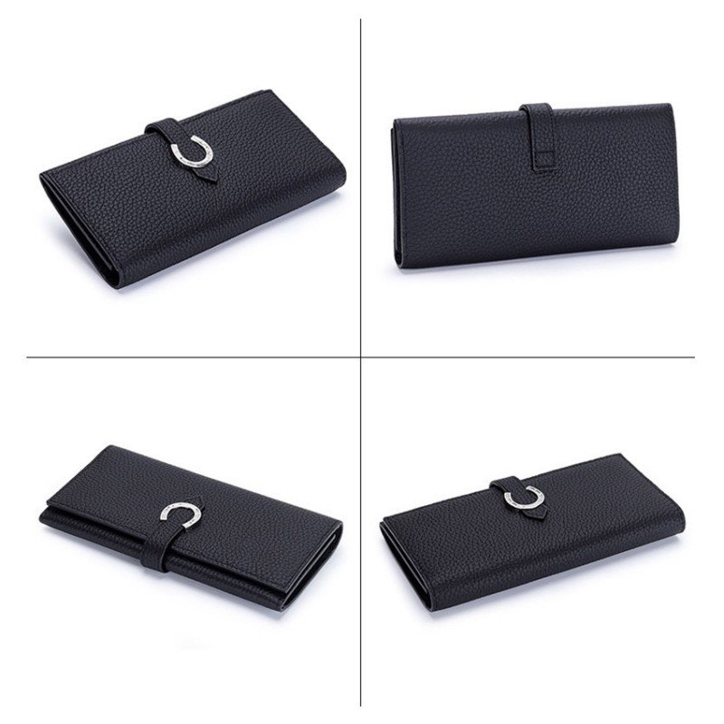 Женский кожаный кошелек Louise черный - 6 фото