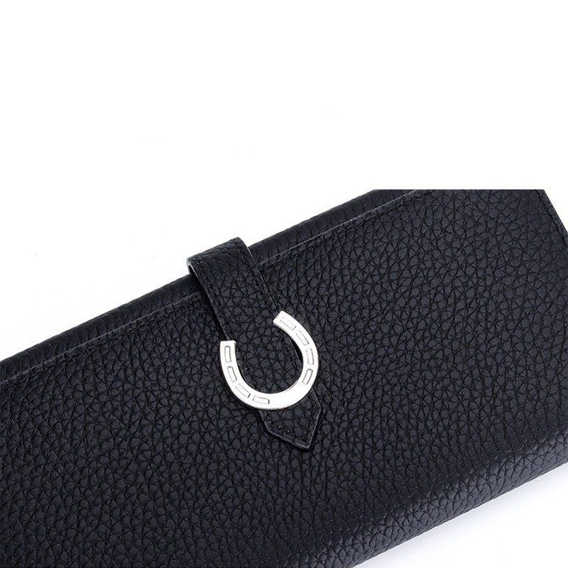 Женский кожаный кошелек Louise черный - 8 фото