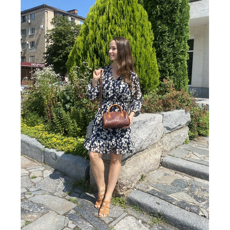 Женская кожаная сумка Patti коричневая - 5 фото