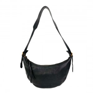 Жіноча шкіряна сумка хобо Jennifer чорна