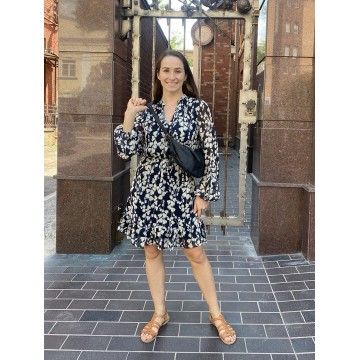 Жіноча шкіряна сумка хобо Jennifer чорна фото