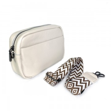 Жіноча шкіряна сумка через плече Marilyn біло-молочна фото