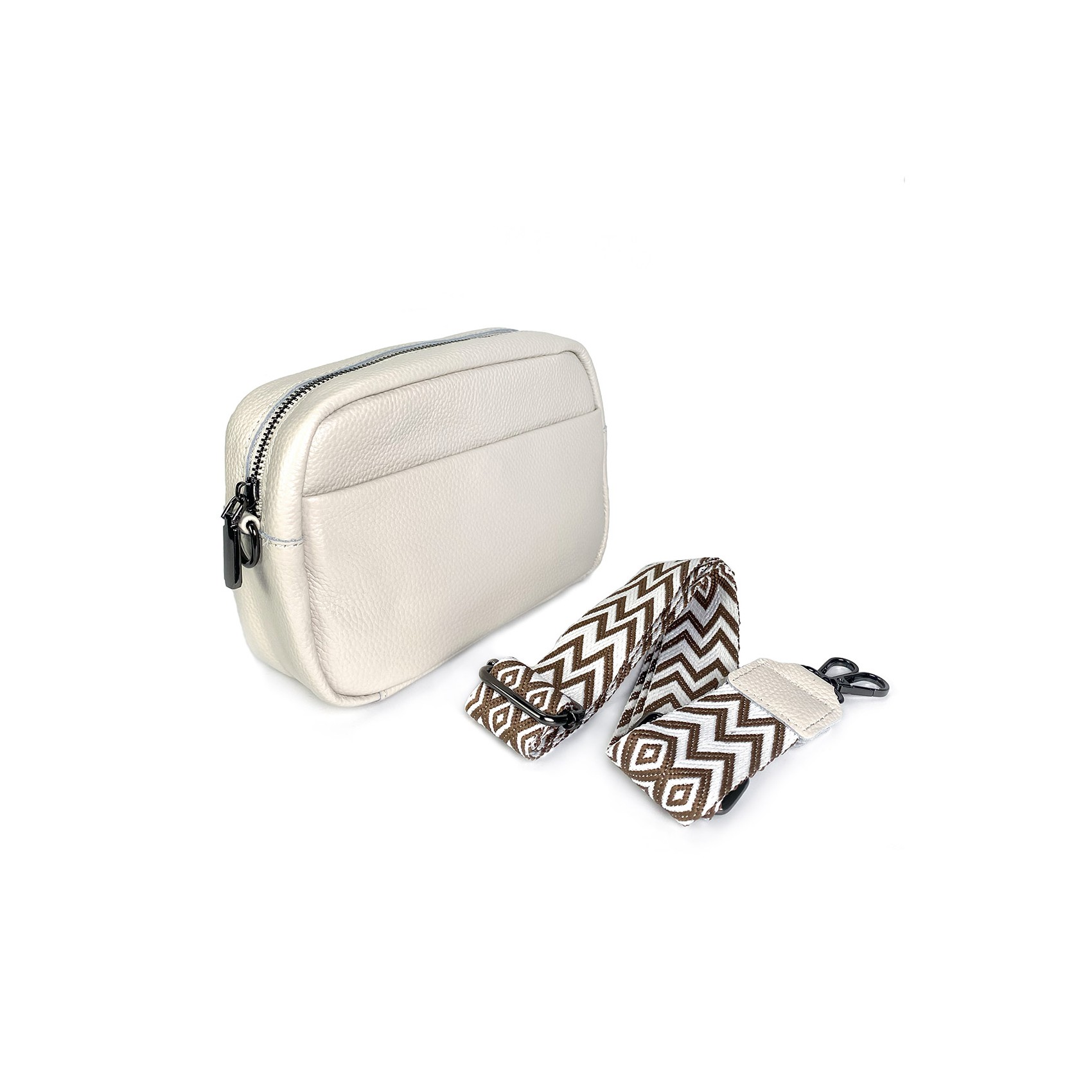 Жіноча шкіряна сумка через плече Marilyn біло-молочна