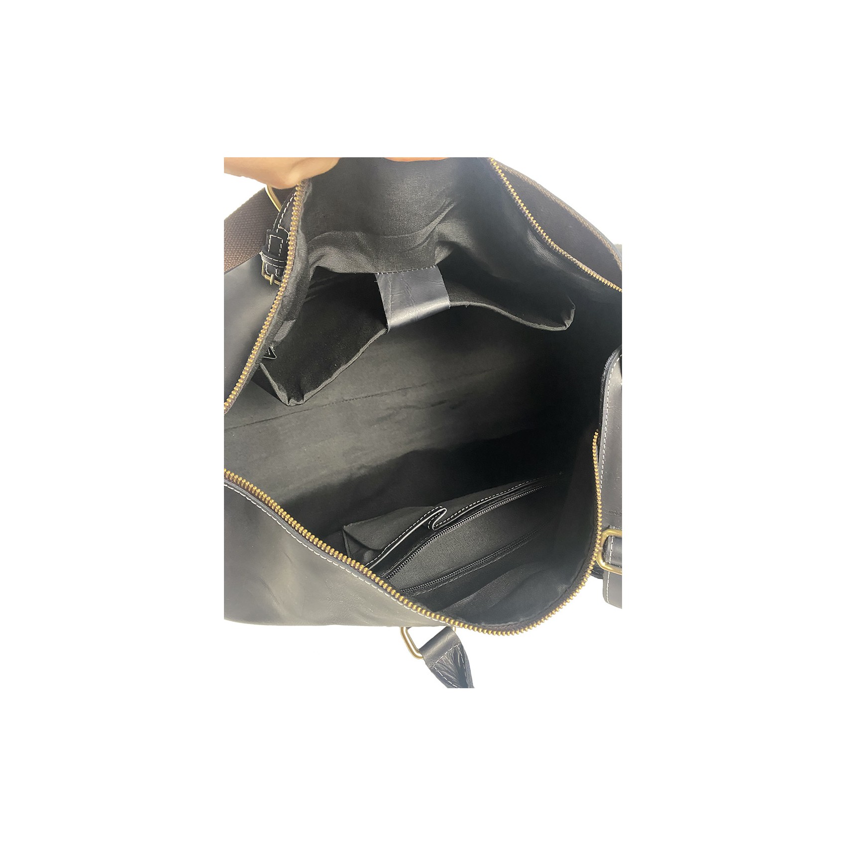 Чоловіча шкіряна дорожня сумка Oswald чорна