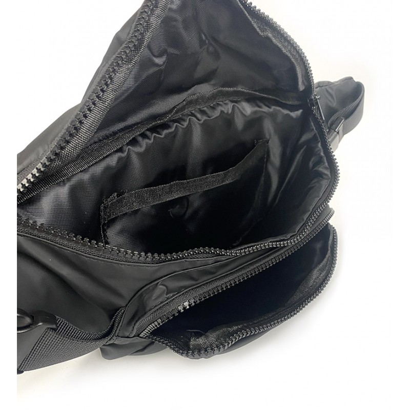 Сумка бананка на пояс черная Jerome - 7 фото